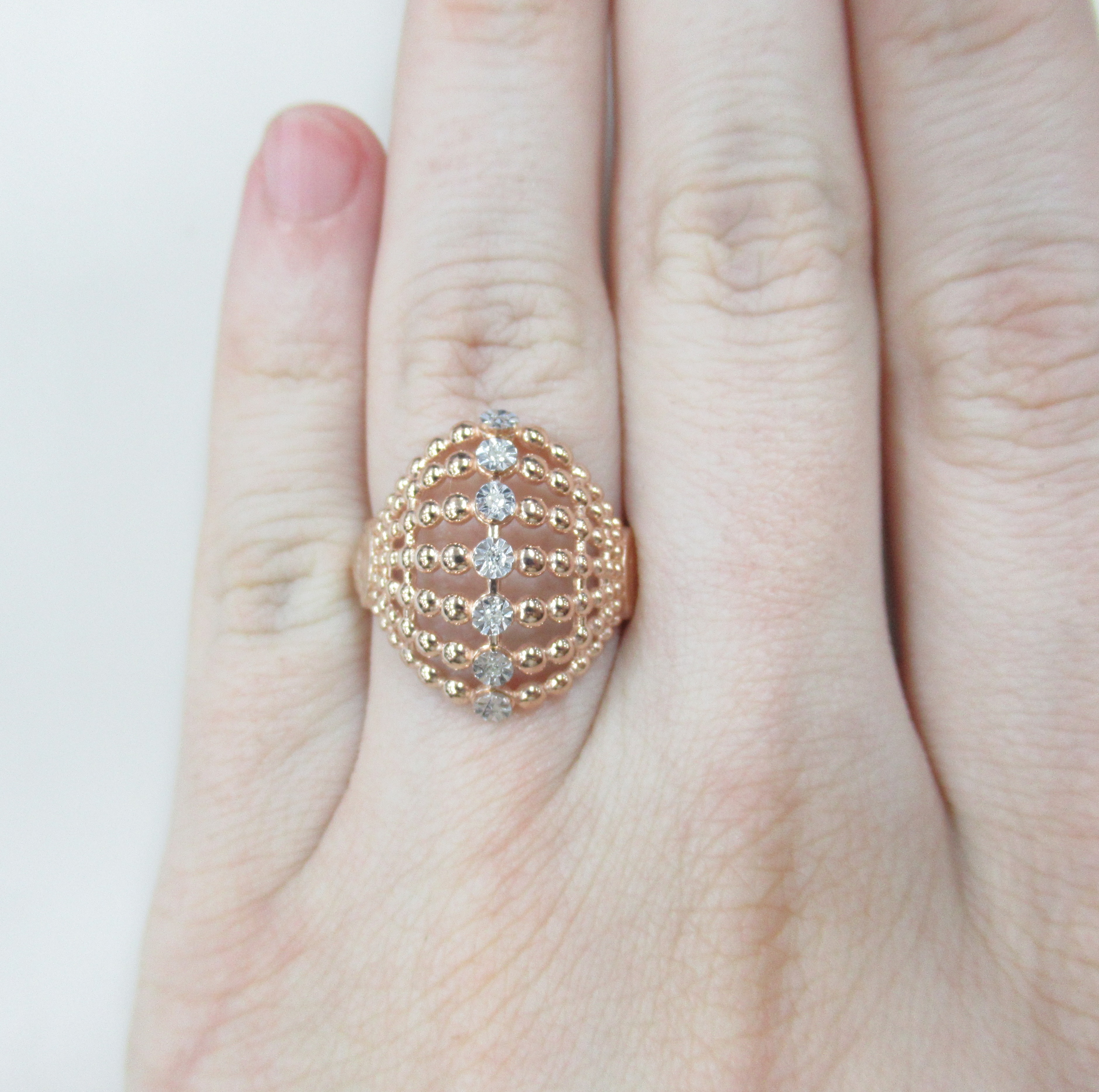 Серебряное кольцо с бриллиантами